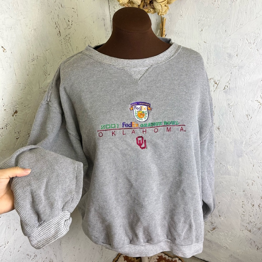 Vintage Cedar Creek 2001 University of Oklahoma Orange Bowl Sweater XL